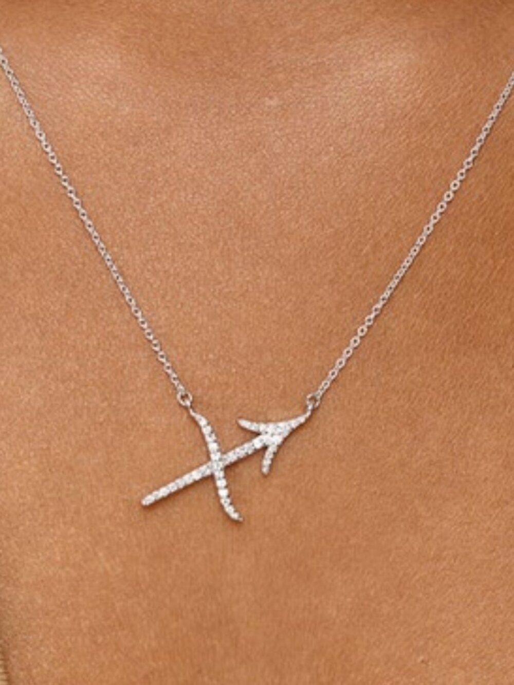Diamond Sagittarius Zodiac Sign Pendant Necklace l Angara